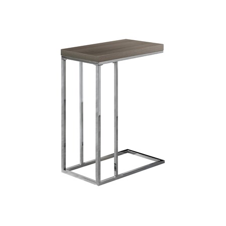 Monarch Specialties Accent Table - Dark Taupe With Chrome Metal I 3253